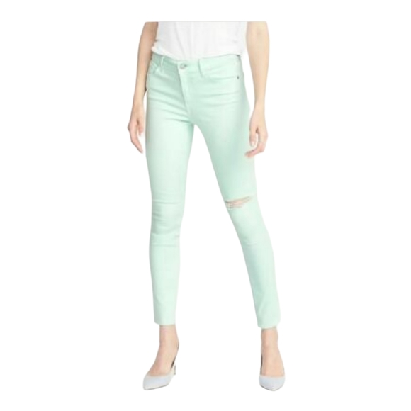 💫HOST PICK💫❤ Like New Mint Green Rockstar Distressed Jeans Old Navy - Picture 1 of 3